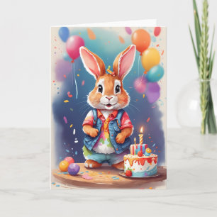 Leuk, lachend konijntje vieren   KAART