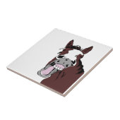 Leuk lachpaard hoofd Logo Tegeltje (Zijkant)