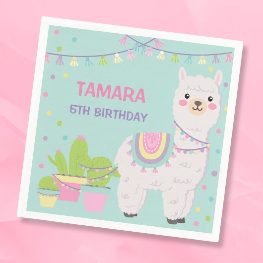 Leuk lama feest servet