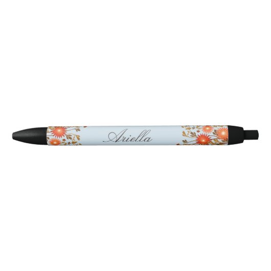 Leuk Land Bloemen Gepersonaliseerde Naam Zwarte Inkt Pen (Voorkant)