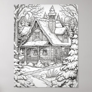 Leuk Land Kerstmis Volwassen Kleuren Poster
