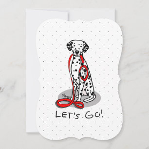 Leuk! Laten we gaan! Wandelende Dalmatiër (zwart 1 Feestdagenkaart