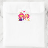 Leuk Leeuw Paar | Romantische bruiloft Vierkante Sticker (Tas)
