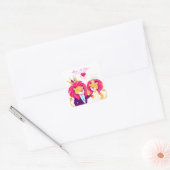 Leuk Leeuw Paar | Romantische bruiloft Vierkante Sticker (Envelop)
