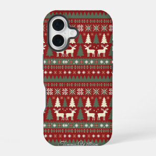 Leuk lelijk kersttrui-patroon iPhone 16 hoesje