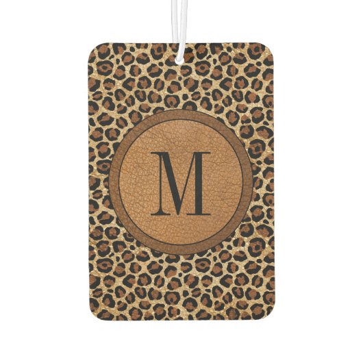 Leuk Leopard  Modern Boho Monogram Luchtverfrisser (Achterkant)