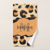 Leuk Leopard Print Monogram Bad Handdoek (Handdoek)