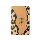 Leuk Leopard Print Monogram Badmat (Voorkant Verticaal)