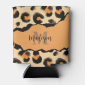 Leuk Leopard Print Monogram Blikjeskoeler (Voorkant)