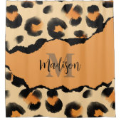 Leuk Leopard Print Monogram Douchegordijn (Voorkant)