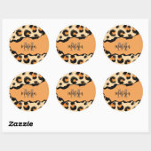 Leuk Leopard Print Monogram Ronde Sticker (Vel)