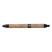 Leuk Leopard Print Monogram Zwarte Inkt Pen (Voorkant)