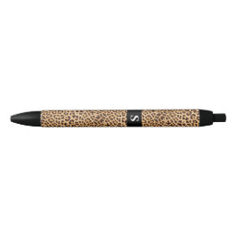 Leuk Leopard Print Monogram Zwarte Inkt Pen