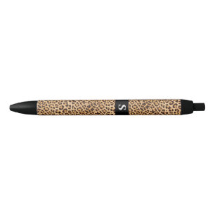 Leuk Leopard Print Monogram Zwarte Inkt Pen