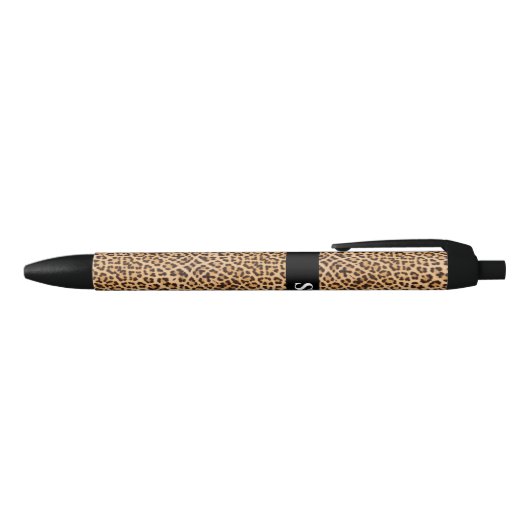 Leuk Leopard Print Monogram Zwarte Inkt Pen (Bovenkant)
