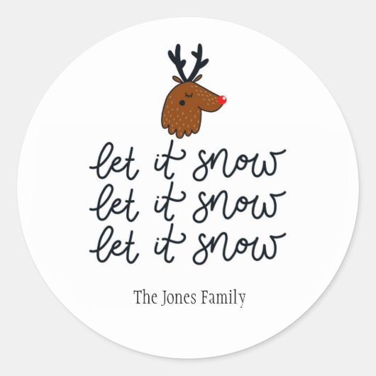 Leuk 'Let it Snow' Aangepaste vakantie Sticker of  (Voorkant)