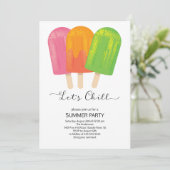 Leuk Let's Chill Ice Poppen Summer Party Kaart (Staand voorkant)