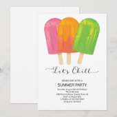 Leuk Let's Chill Ice Poppen Summer Party Kaart (Voorkant / Achterkant)