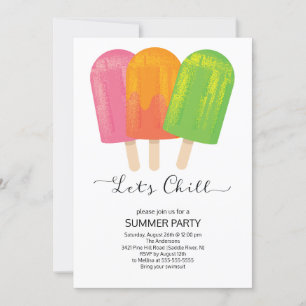 Leuk Let's Chill Ice Poppen Summer Party Kaart