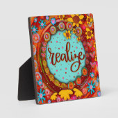 Leuk Leuk Bloemen Realiseer Motivatie Plaque Fotoplaat (Voorkant)