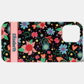 Leuk Leuk Bloemenharten Inspirivity Zwart Patroon Case-Mate iPhone Case (Achterkant (horizontaal))