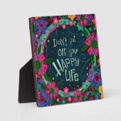 Leuk Leuk Inspirerend Gelukkig Leven Quote Fotoplaat (Voorkant)