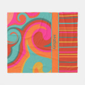 Leuk Leuk Kleurrijk Funky Meisje Inspirity Fleece Deken (Voorkant (Horizontaal))