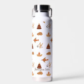 Leuk Leuk Leuk Wit Bruin Kinder Speelgoed Car Plan Waterfles (Voorkant)