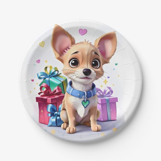 Leuk Leuk Meisje Chihuahua en Cadeaus Verjaardagsf Papieren Bordje (Voorkant)