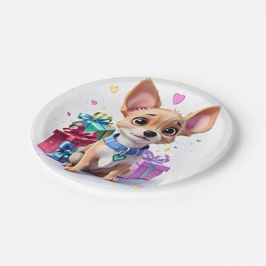 Leuk Leuk Meisje Chihuahua en Cadeaus Verjaardagsf Papieren Bordje (Gekanteld)