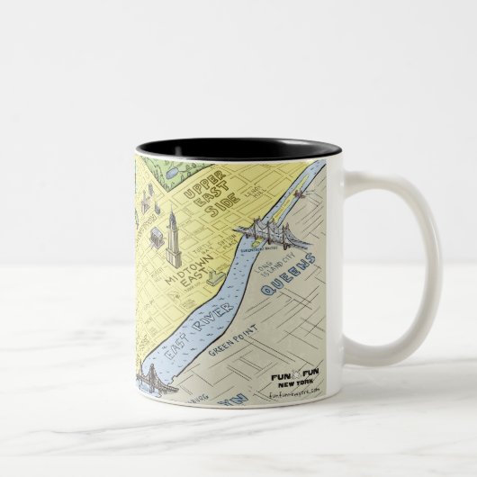 Leuk Leuk New York stadsplattegrond Koffie Mok (Rechts)