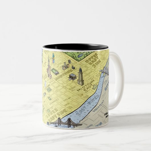 Leuk Leuk New York stadsplattegrond Koffie Mok (Voorkant rechts)