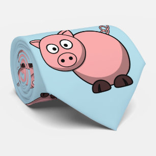 Leuk leuk roze cartoon varken voor boeren, of kind stropdas