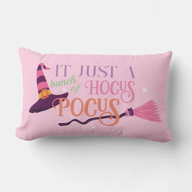 Leuk Leuk Roze Heks Hocus Pocus Halloween Pet Kussen (Voorkant)