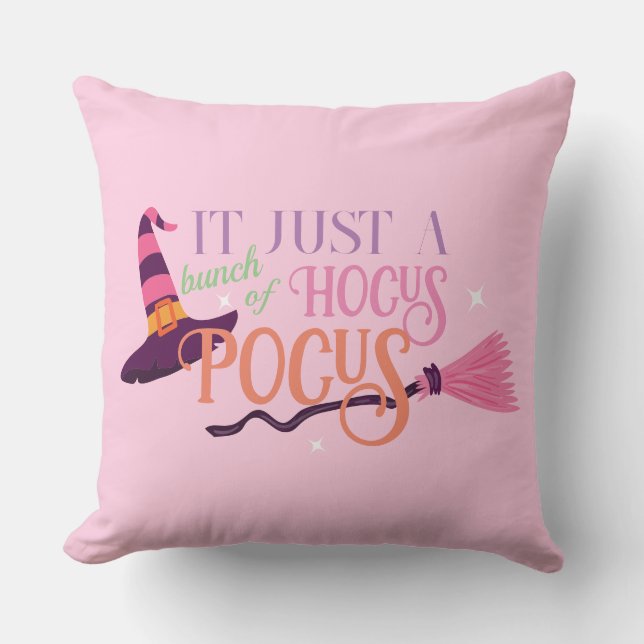 Leuk Leuk Roze Heks Hocus Pocus Halloween Pet Kussen (Voorkant)