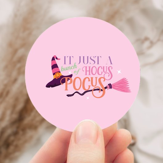 Leuk Leuk Roze Heks Hocus Pocus Halloween Pet Ronde Sticker