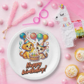 Leuk & Leuk Verjaardag Puppy & Kitten Party Papieren Bordje (Feest)
