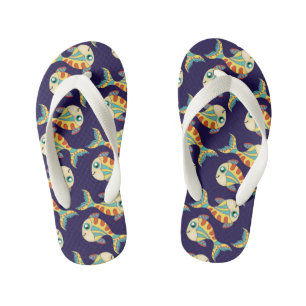 Leuk Leuk Vis Patroon Marine Blauw Kinder Teenslippers