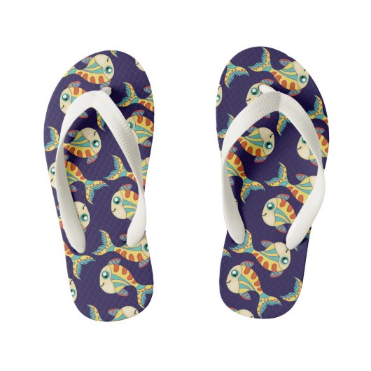 Leuk Leuk Vis Patroon Marine Blauw Kinder Teenslippers (Voetbed)
