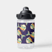 Leuk Leuk Vis Patroon Marine Blauw Waterfles (Achterkant)