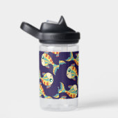 Leuk Leuk Vis Patroon Marine Blauw Waterfles (Rechts)