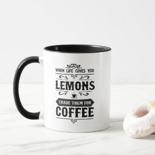 Leuk leven citroenen koffie woordkunst  mok
