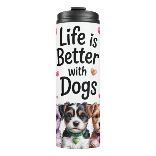 Leuk Leven Is Beter Met Honden Thermosbeker (Voorkant)