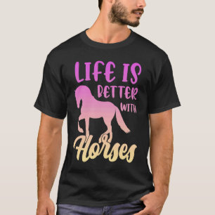 Leuk leven is beter met paarden Grappig paardrijde T-shirt