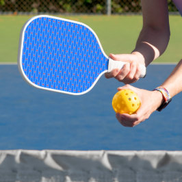 Leuk levendig helder blauw betegeld geometrisch ku pickleball paddle