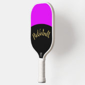 Leuk Levendig Tropisch Roze Zwart Curves Fancy Scr Pickleball Paddle (Links)