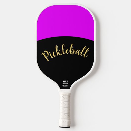 Leuk Levendig Tropisch Roze Zwart Curves Fancy Scr Pickleball Paddle (Achterkant)