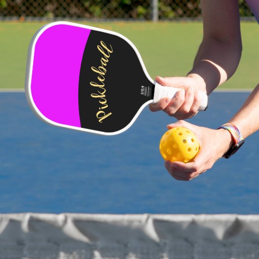 Leuk Levendig Tropisch Roze Zwart Curves Fancy Scr Pickleball Paddle (Insitu)