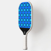 Leuk levendig tweekleurig blauw zwart cirkel raste pickleball paddle (Links)