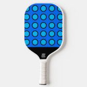Leuk levendig tweekleurig blauw zwart cirkel raste pickleball paddle (Achterkant)